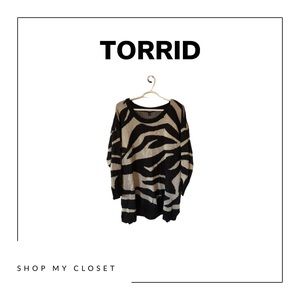 Torrid Zebra pull over sweater